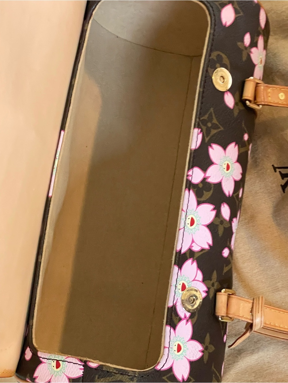 Louis Vuitton Murakami Monogram Mini Papillon with Pink Cherry Blossom Print - Picture 10 of 12